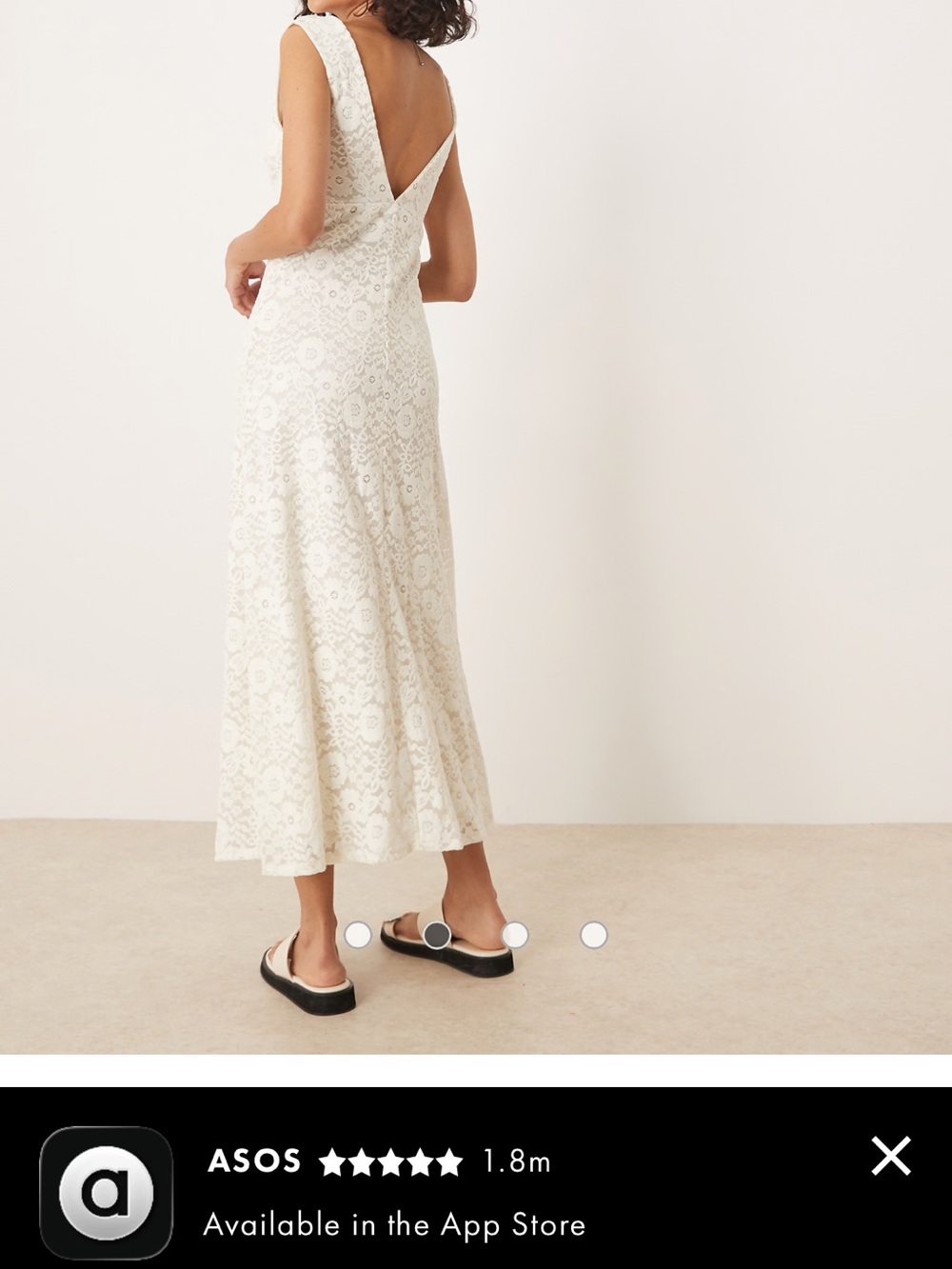 ASOS White Lace V-Neck Maxi Dress - Picture 4 of 5